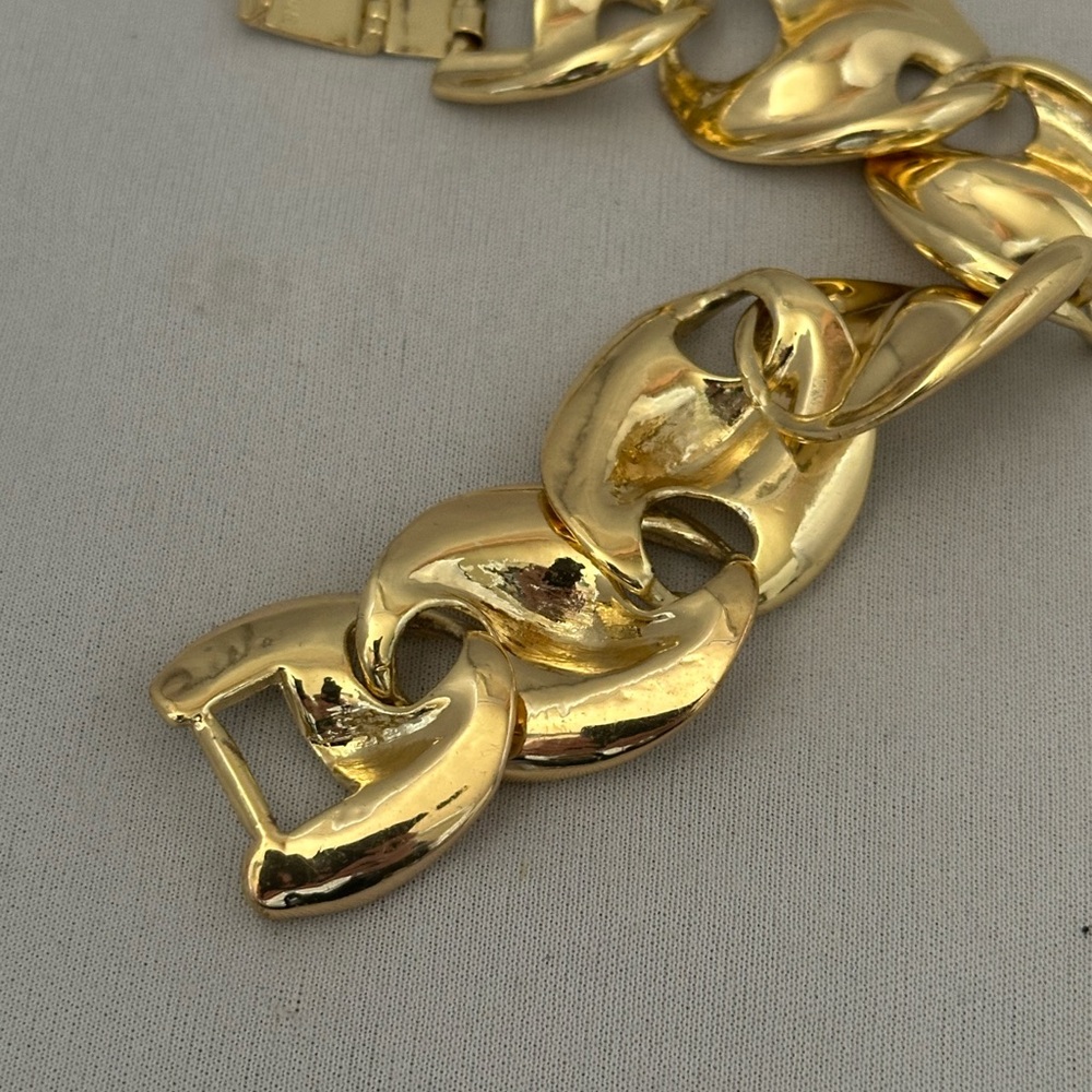 Storm chunky gold tone link bracelet - Picture 4 of 8
